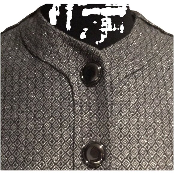 Etcetera Black White Woven Tweed Motto Jacket Sz 2 Preppy Tailored Business - Picture 6 of 6